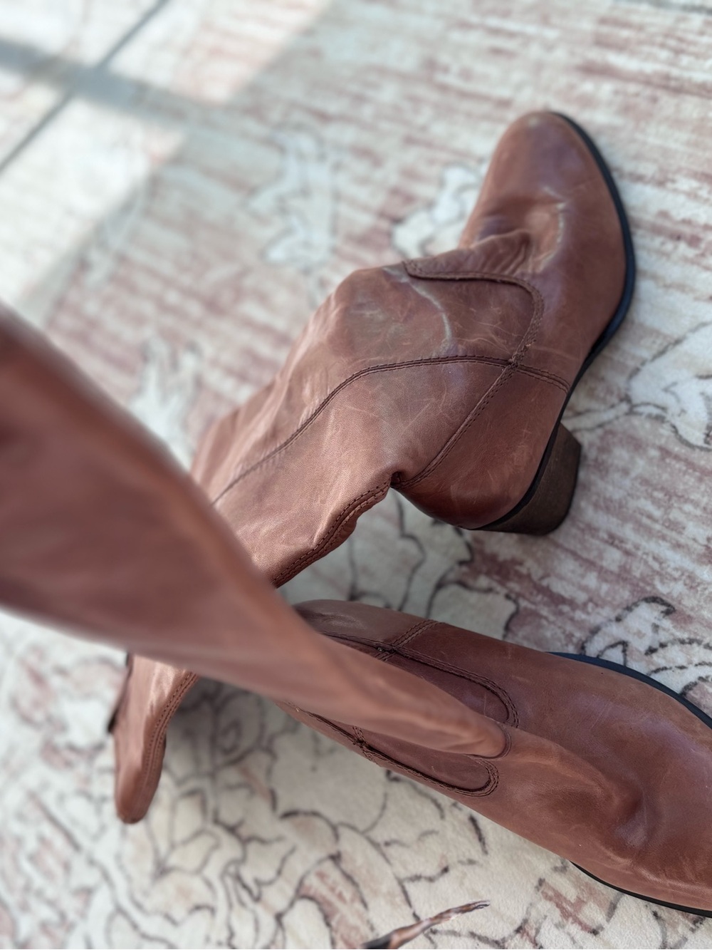 Women's Brown Leather Mid-Calf Boots